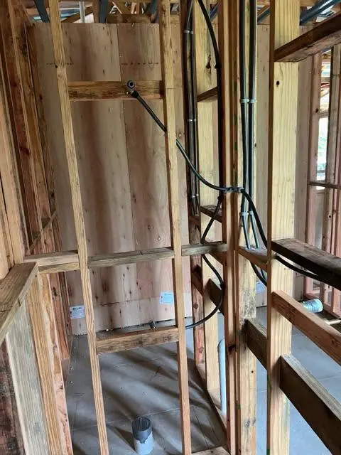 Rough in pipework in a framed wall