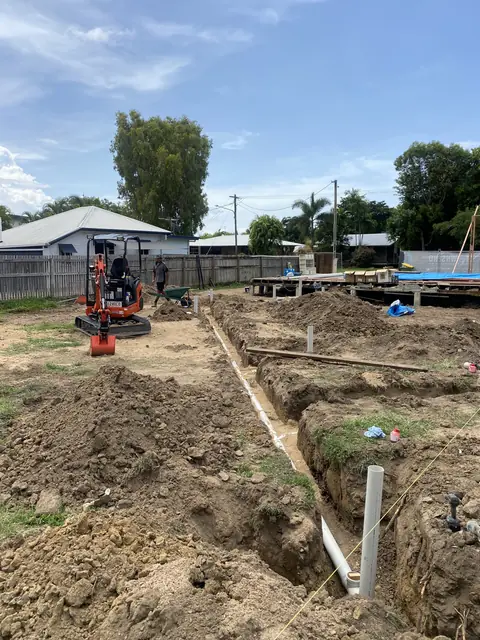 Drainage trenches across a new build site